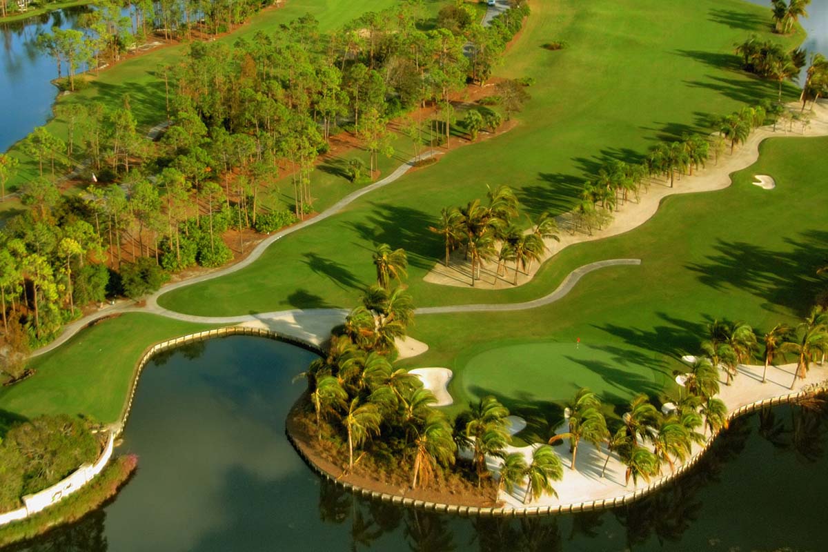 Aerial view of Naples golf course