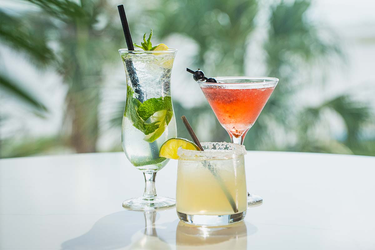 Mojito, margarita and martini at Coste Island Cuisine