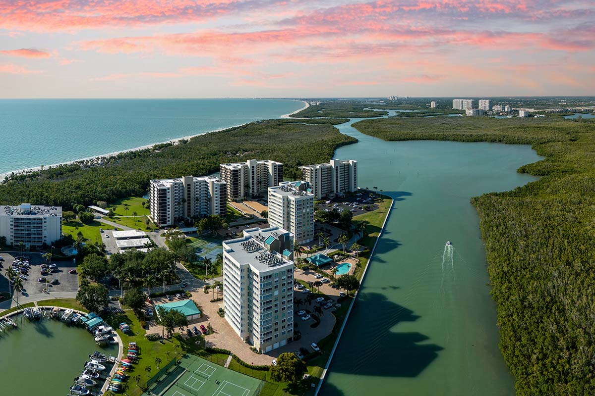 Aerial view of north Naples Florida