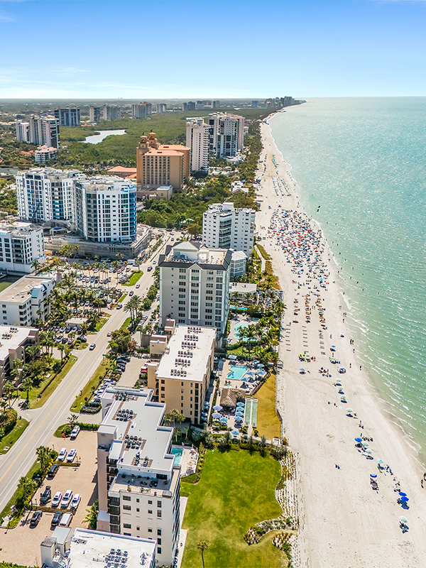 aerial view of Vanderbilt Beach, Naples FL