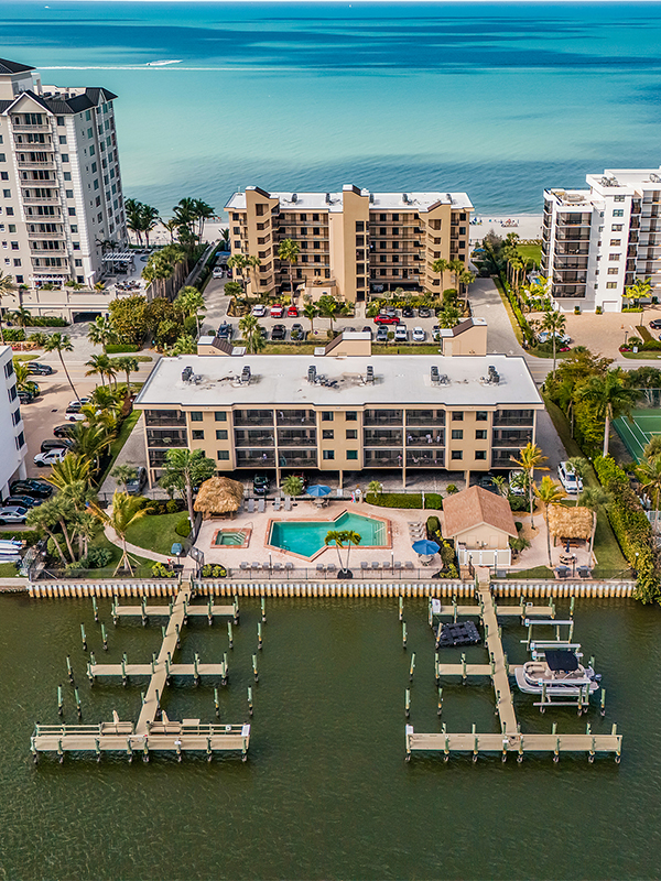 Aerial view looking toward the Gulf