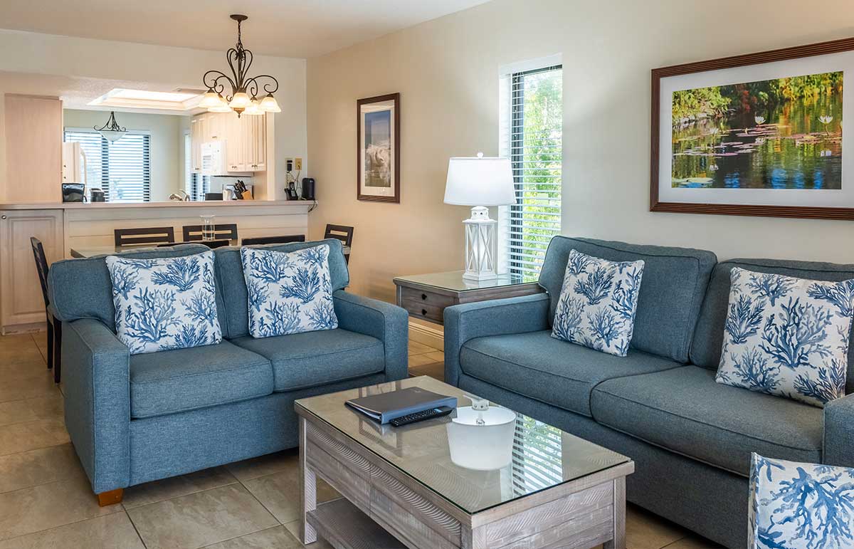 living room, dining room and kitchen